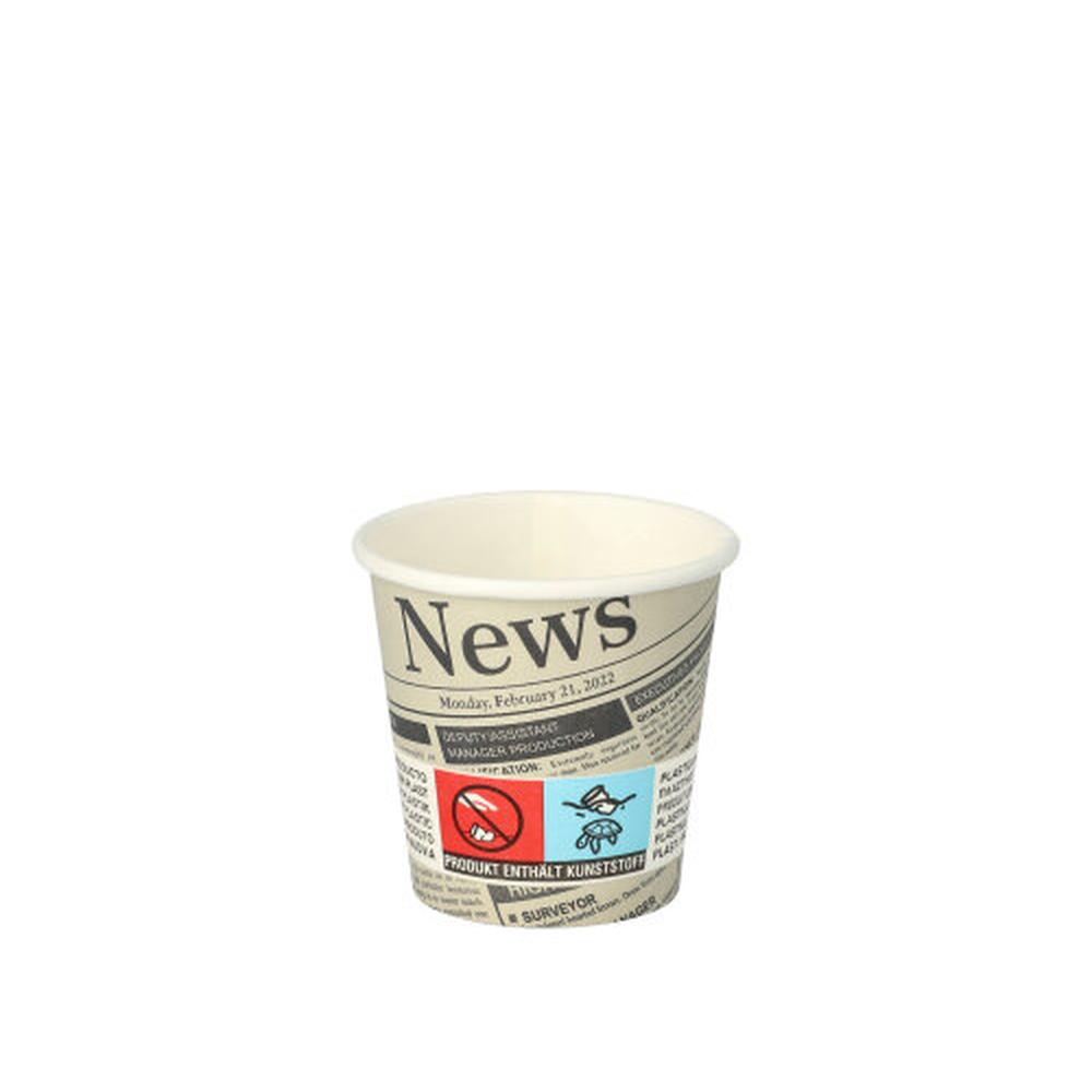 Papstar Trinkbecher, Pappe "To Go" 5 cl Ø 5 cm · 5 cm "Newsprint"