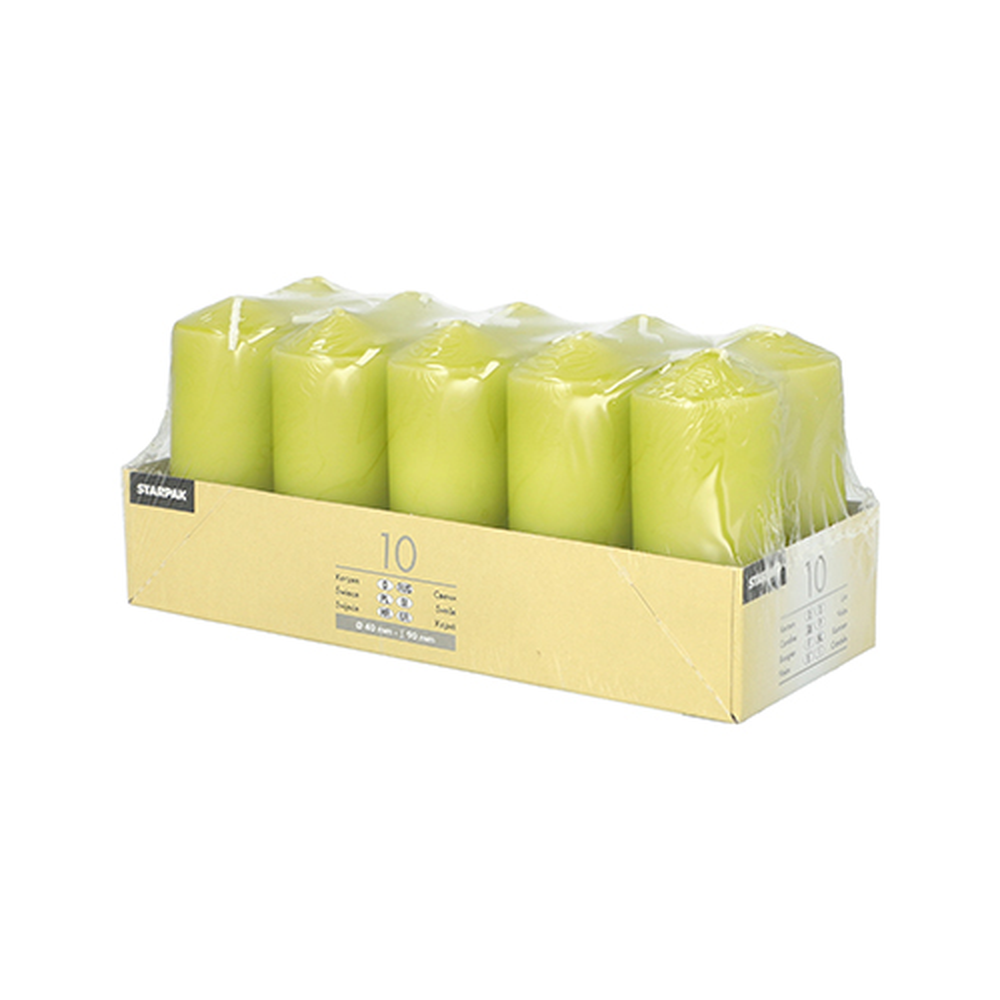 Papstar Stumpenkerzen Ø 40 mm · 90 mm kiwi