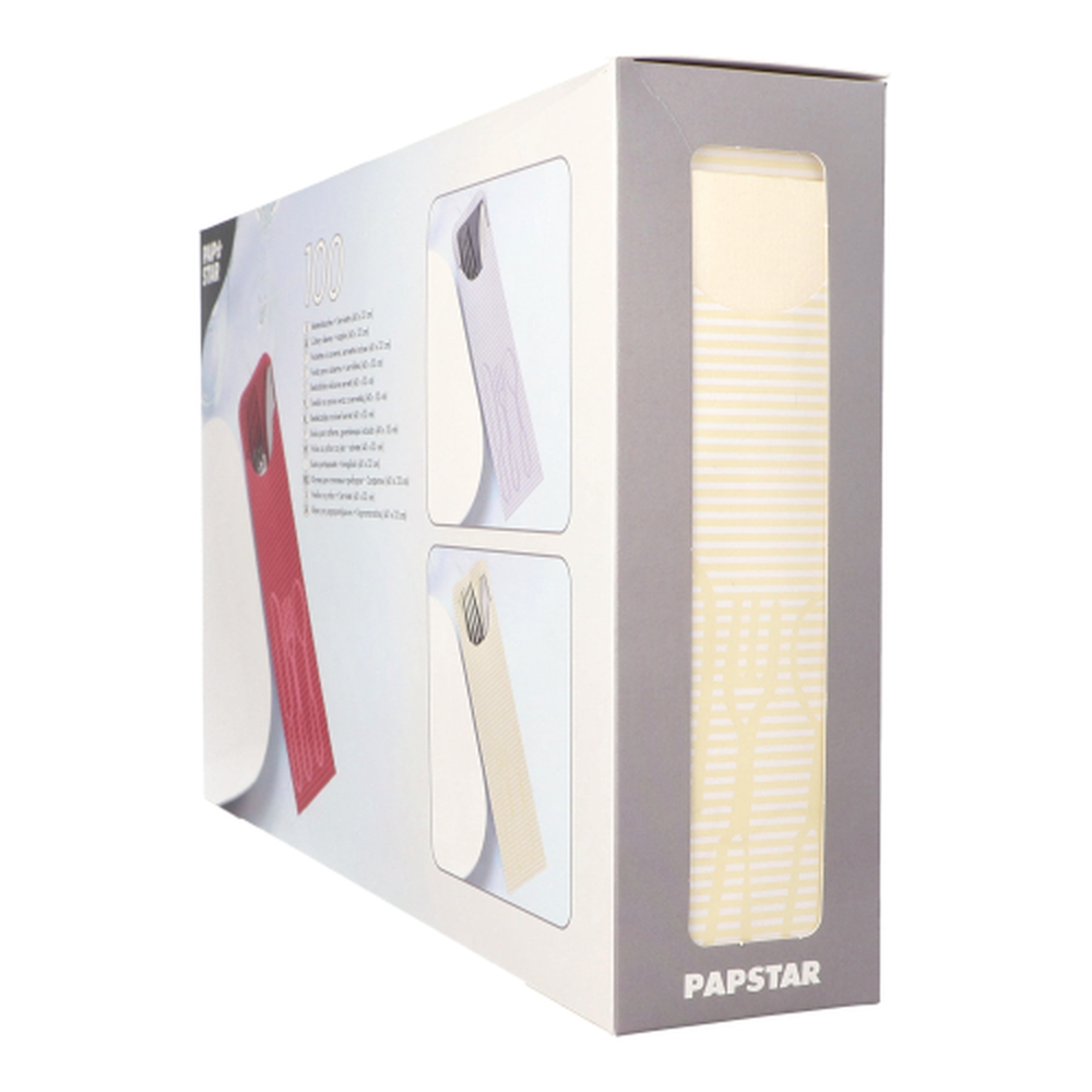 Papstar Bestecktaschen 23,5 cm x 7,3 cm creme inkl. farbiger Serviette