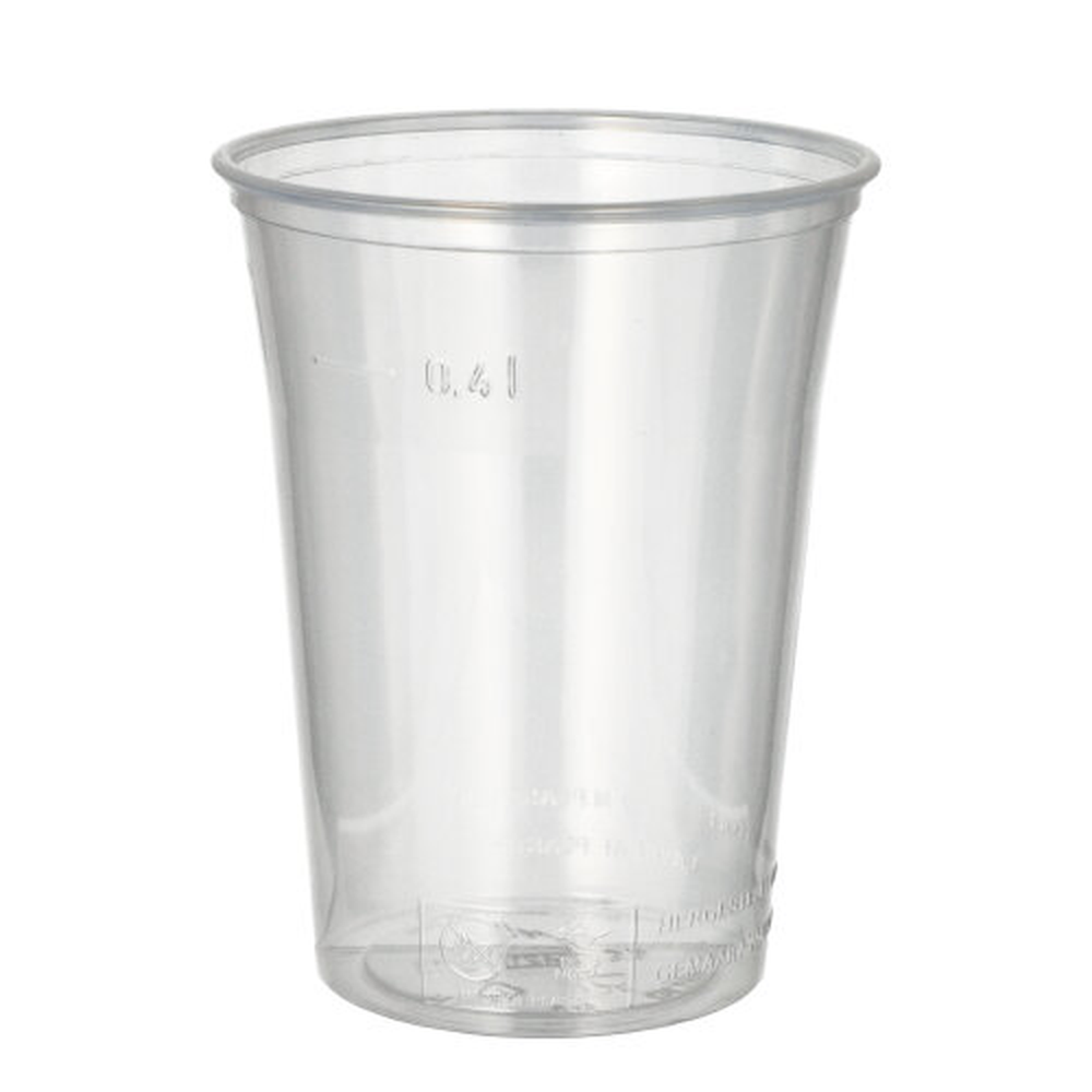 Papstar Trinkbecher, PS 0,4 l Ø 9,5 cm · 12 cm klar mit Schaumrand
