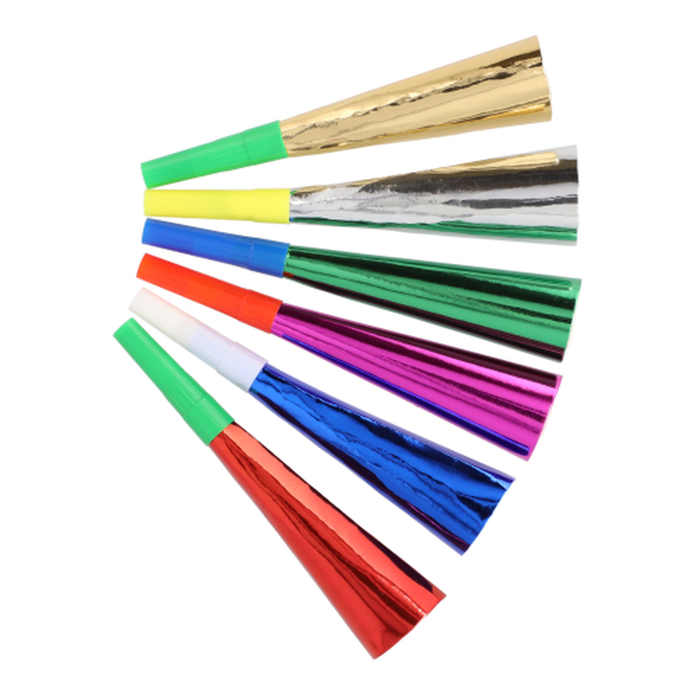 Papstar Trompeten 18 cm farbig sortiert "Metallic"