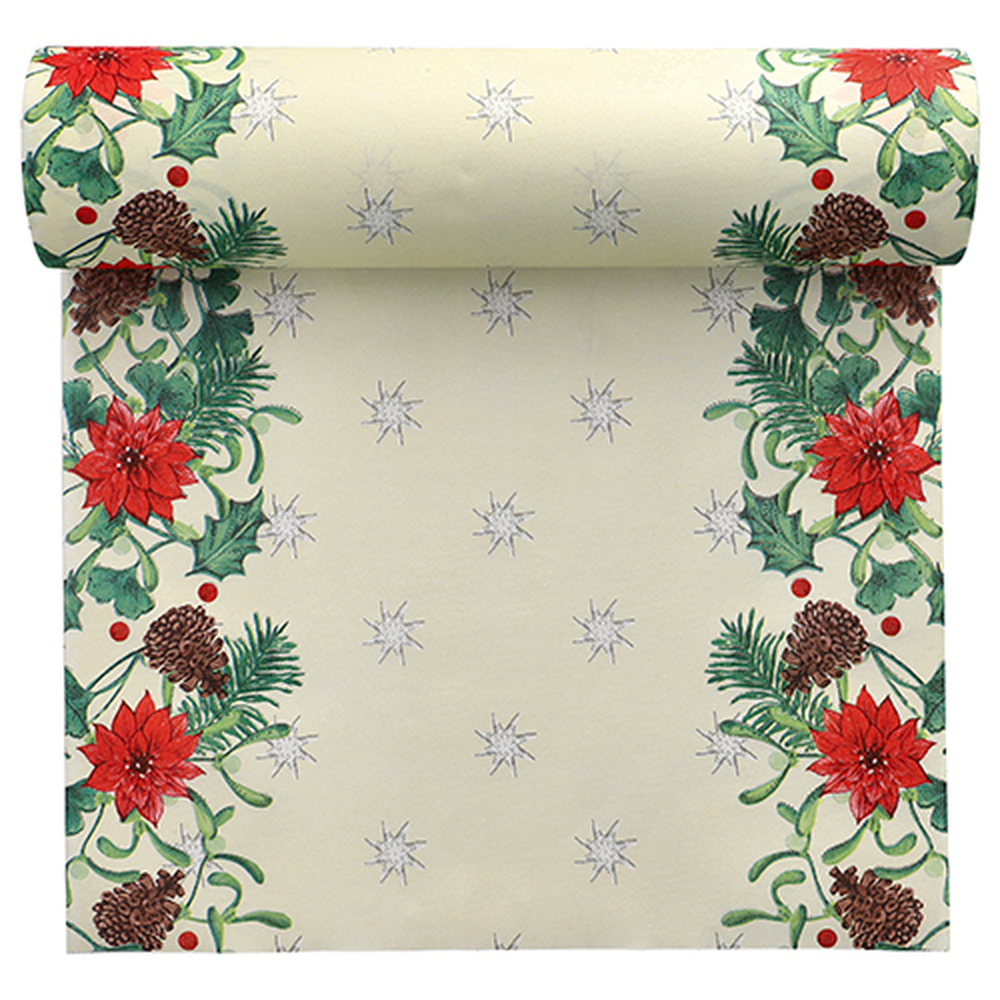 Papstar Tischläufer, stoffähnlich, Airlaid 24 m x 40 cm "Winterly"