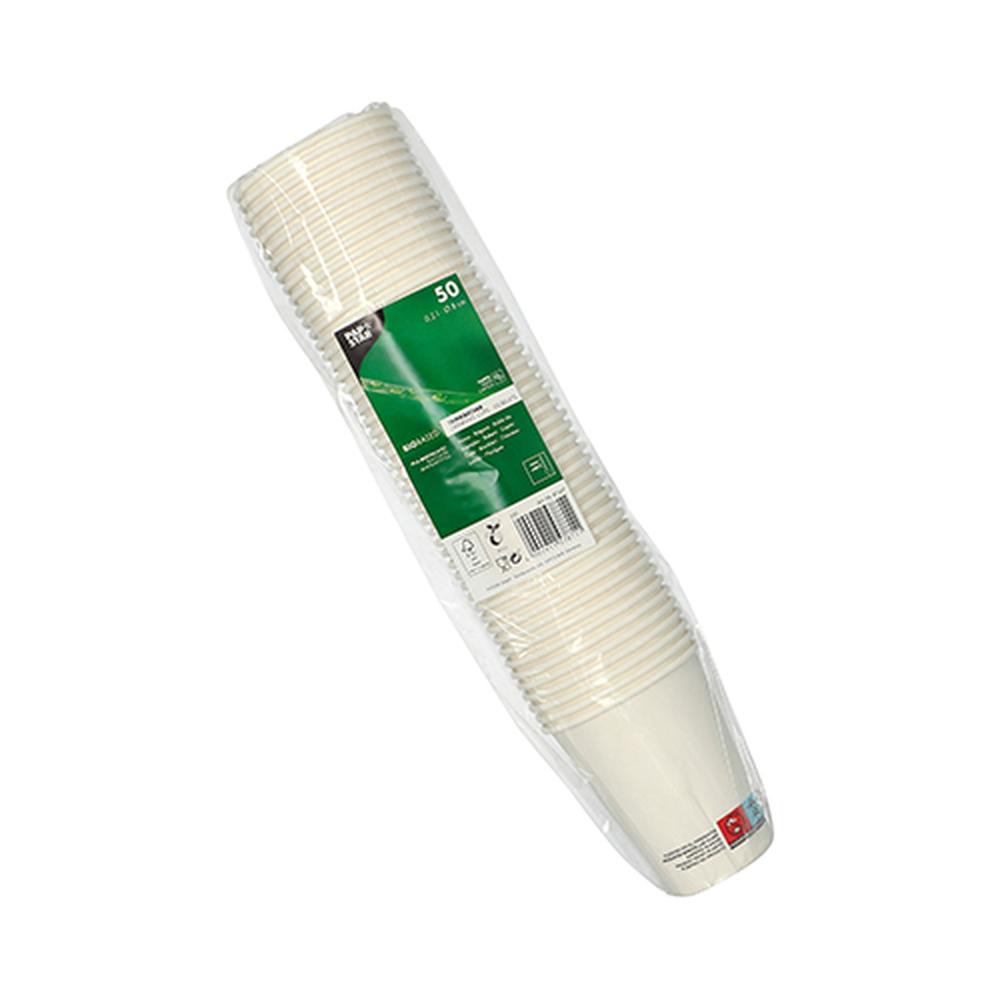Papstar Trinkbecher, Pappe 0,2 l Ø 8 cm · 9,2 cm weiss