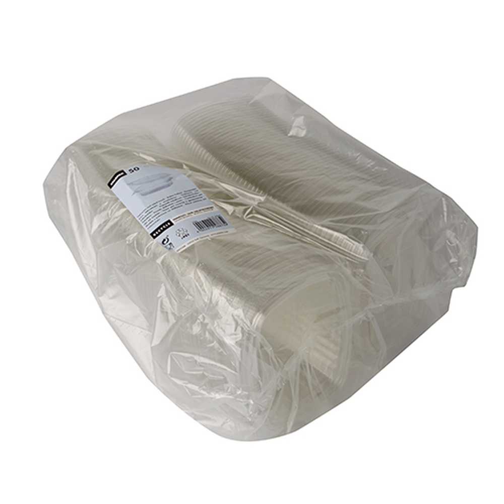 PAPSTAR Feinkost- und Salatschalen mit Klappdeckel, R-PET oval 250 ml 4,3 cm
