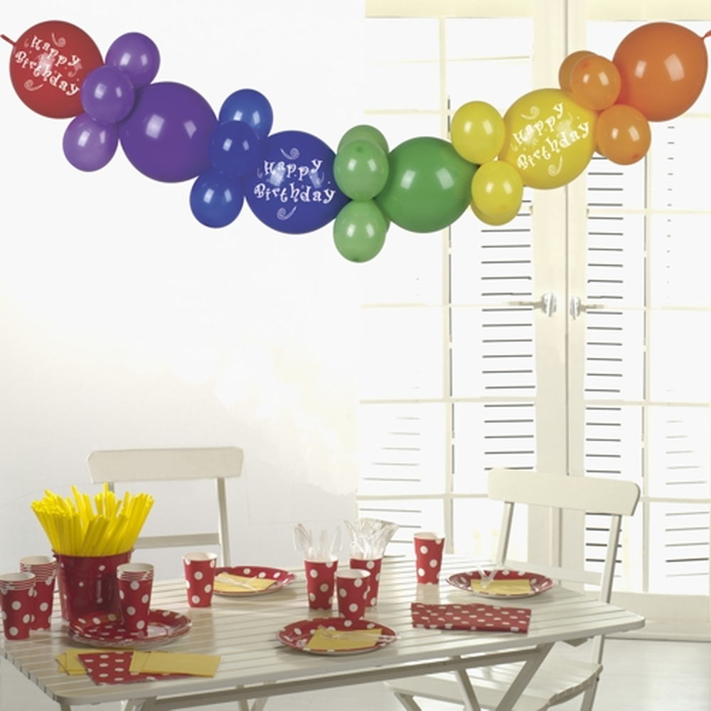 Papstar Ballongirlande 2 m "Happy Birthday"