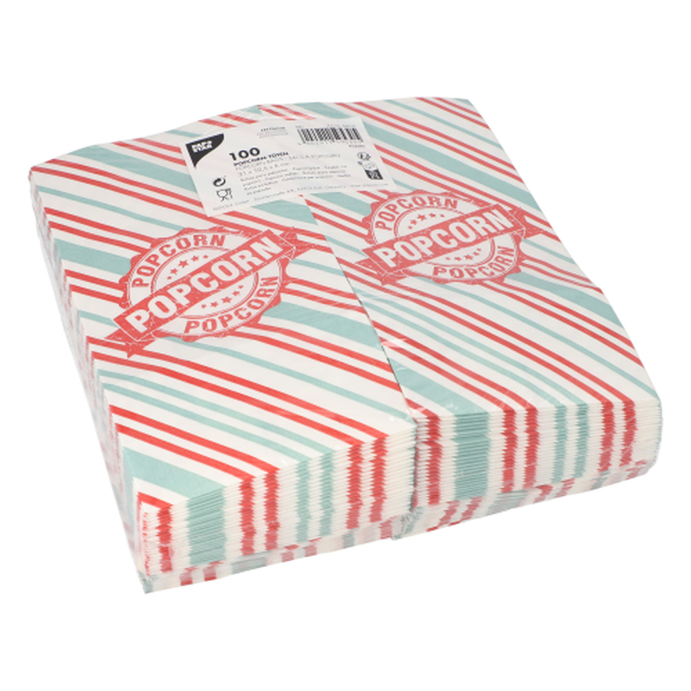 PAPSTAR Popcorn Tüten, Pergament-Ersatz 1,3 l 21 cm x 10,5 cm x 6 cm Popcor