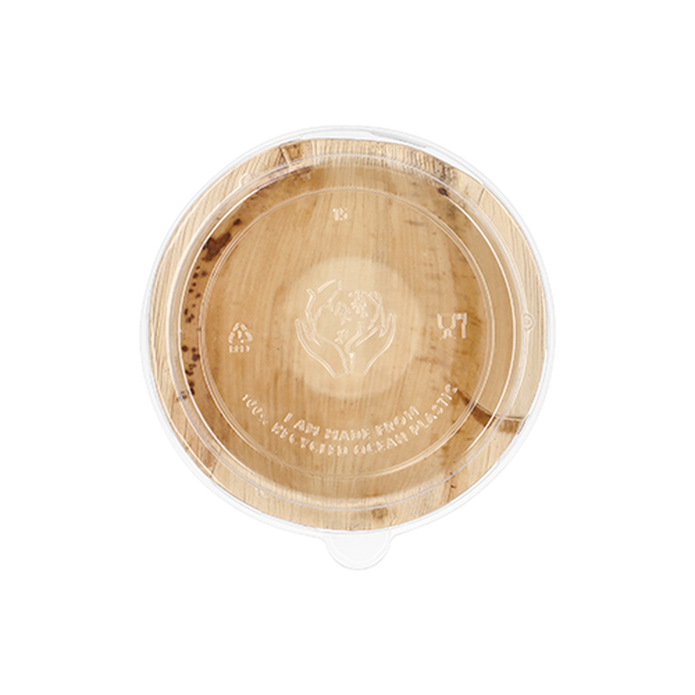 PAPSTAR Schalen, Palmblatt rund 300 ml Ø 15 cm · 8,3 cm mit rPET Deckel Komb