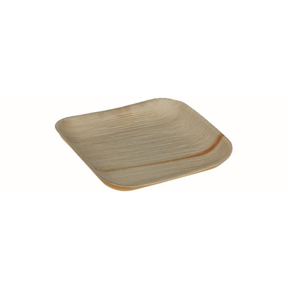 Pacovis Teller Palmblatt 16x16cm, quadrat., o. Rand, Nature