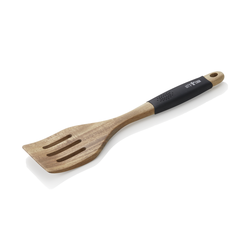 WAS Wender LET´S COOK, 30,5 cm, geschlitzt, Akazienholz, Silikon