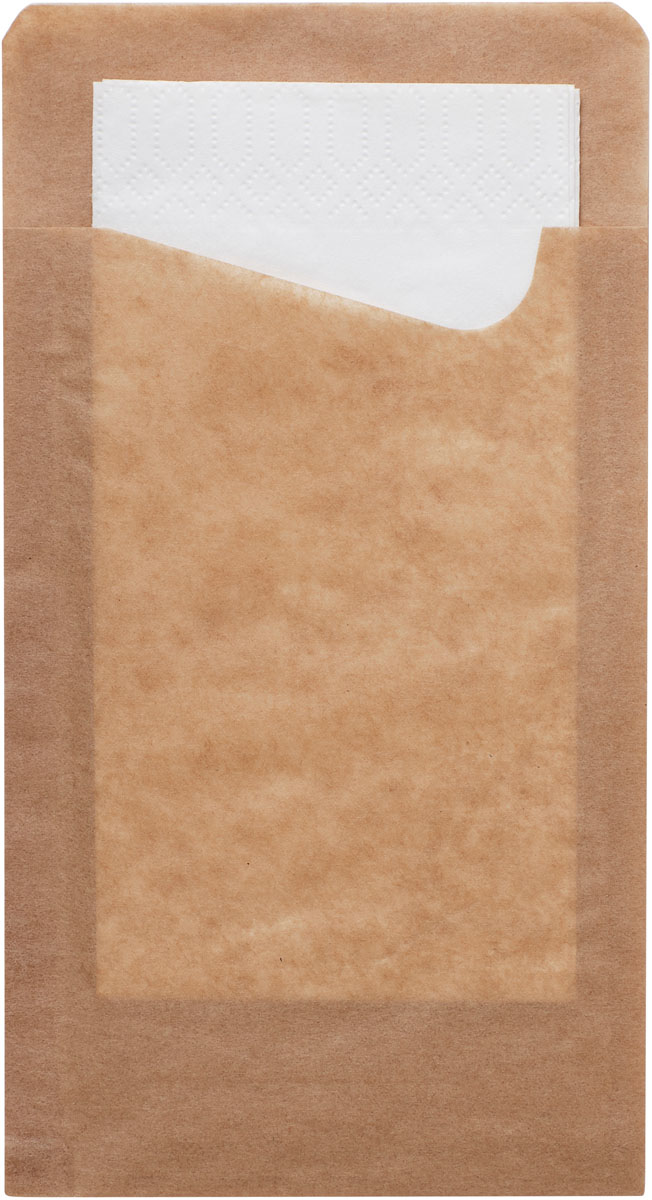 Duni Snack Sacchetto mit weißer 2-lg. Serviette 113 x 210 mm