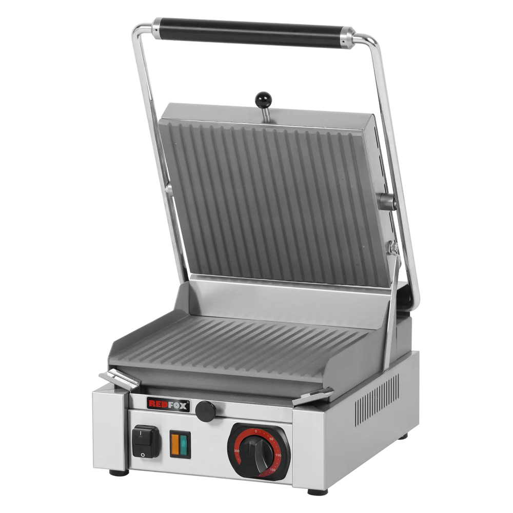 RM Gastro Kontaktgrill geriffelt elektrisch obere Deckplatte geriffelt 26x24 230