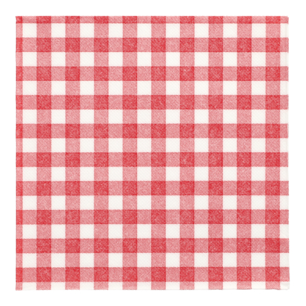 Papstar Servietten "ROYAL Collection" 1/4-Falz 40 cm x 40 cm rot "Vichy Karo"
