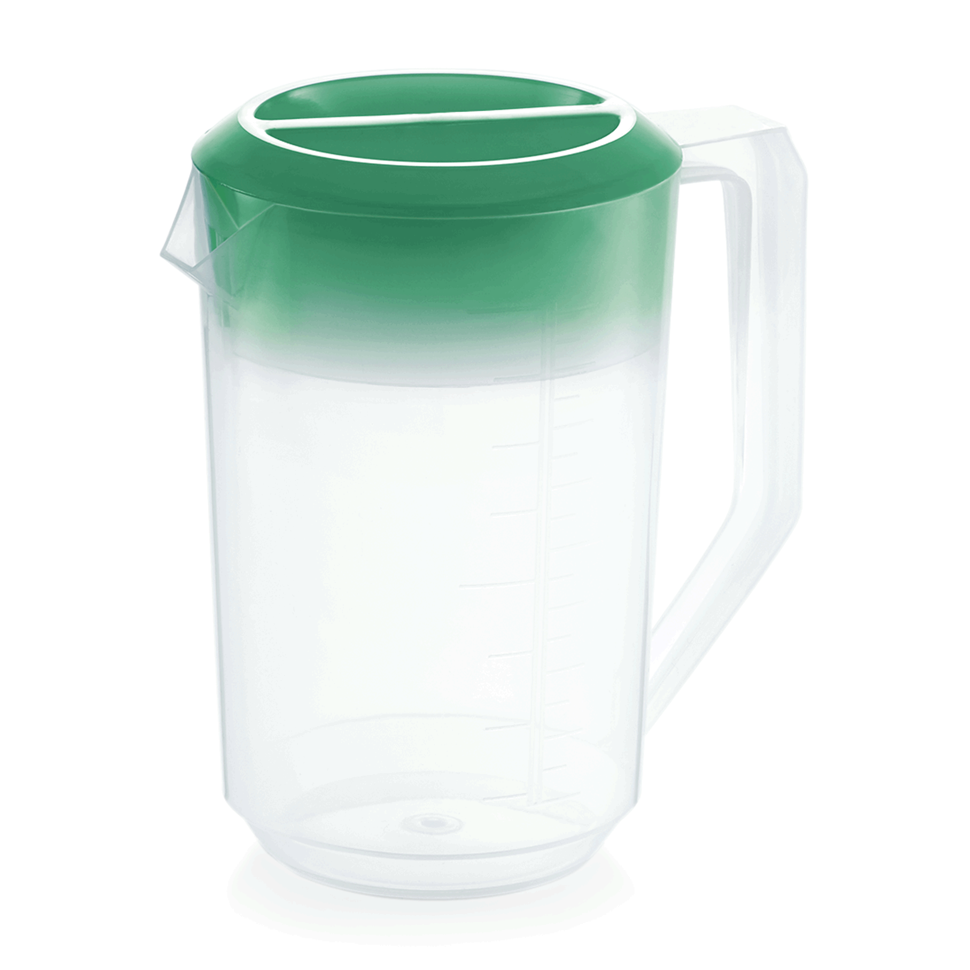 WAS Kanne mit grünem Deckel, 1,8 ltr., Skalierung 100 ml, Polypropylen
