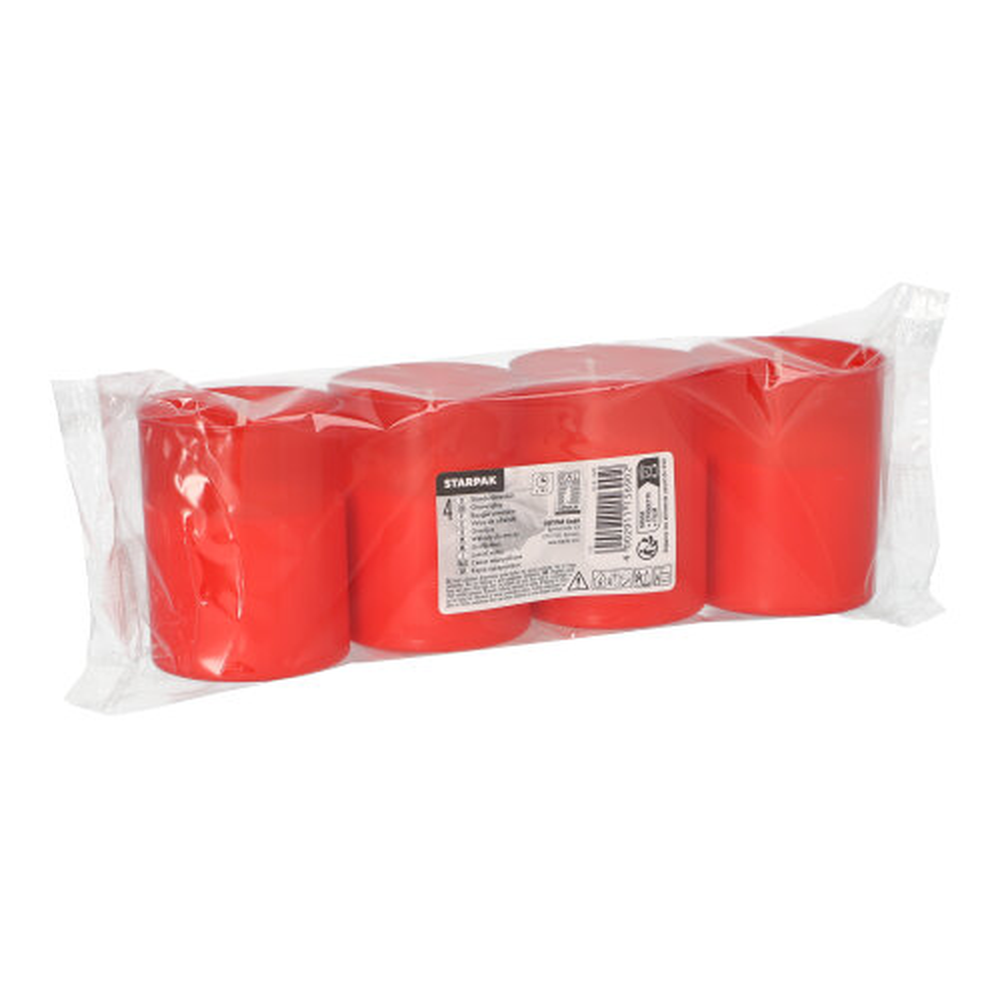 Papstar Grablichte "Stundenbrenner" Ø 5 cm · 6,5 cm rote Hülle