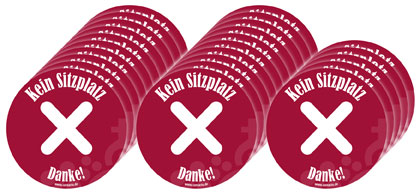 Contacto Schild ''Kein Sitzplatz'' selbstklebend, 10 cm