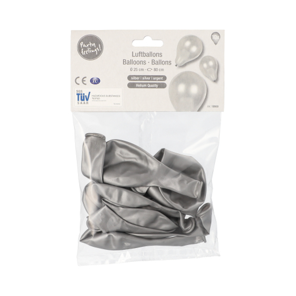 Papstar Luftballons Ø 25 cm silber