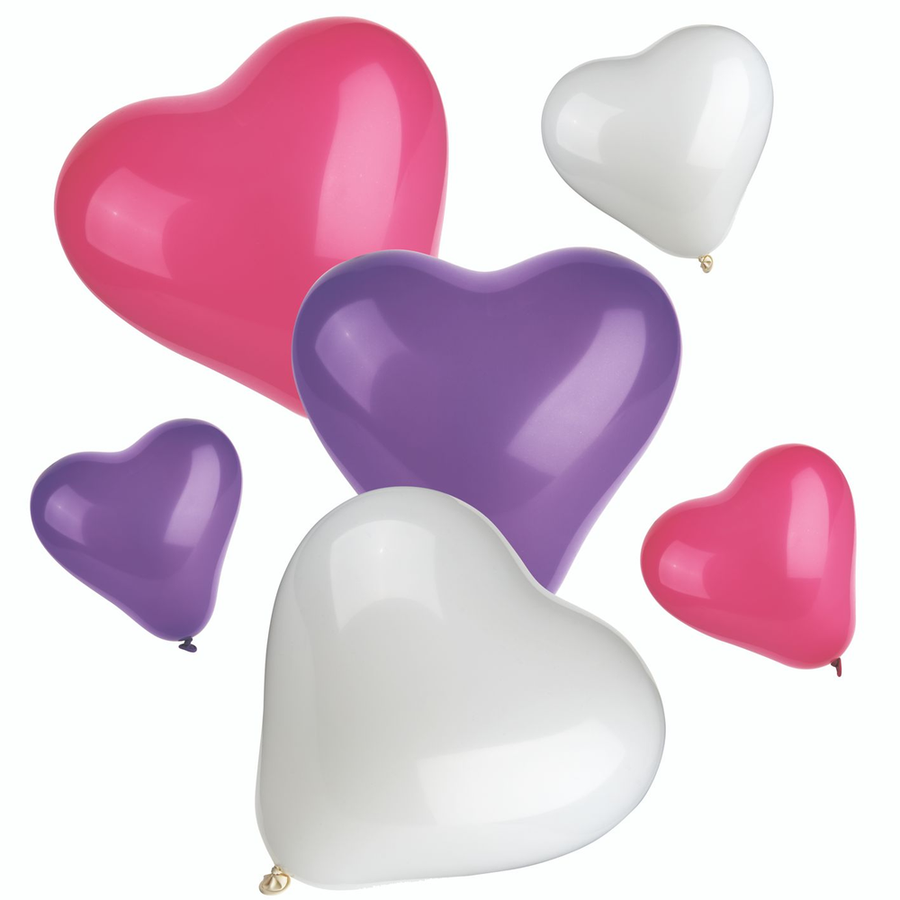 Papstar Luftballons farbig sortiert "Heart" small + medium