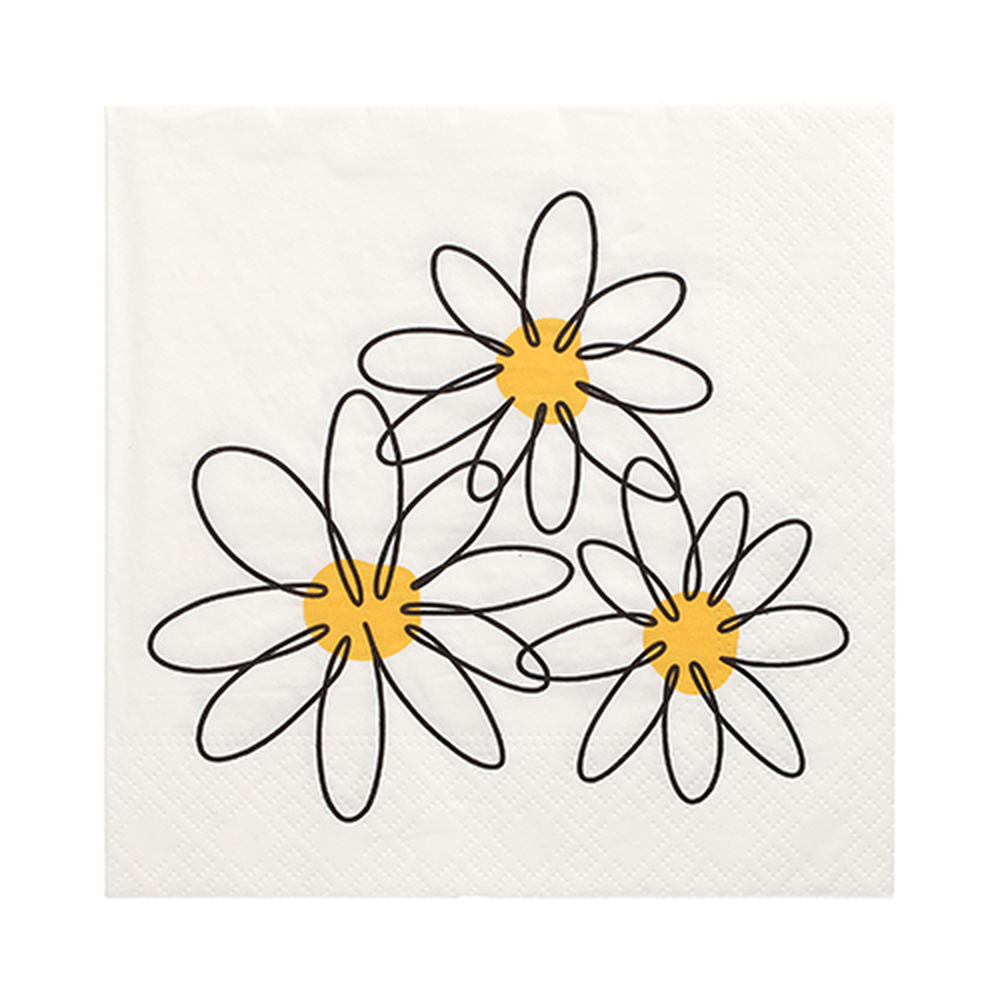 Papstar Servietten, 3-lagig 1/4-Falz 33 cm x 33 cm "Daisy"