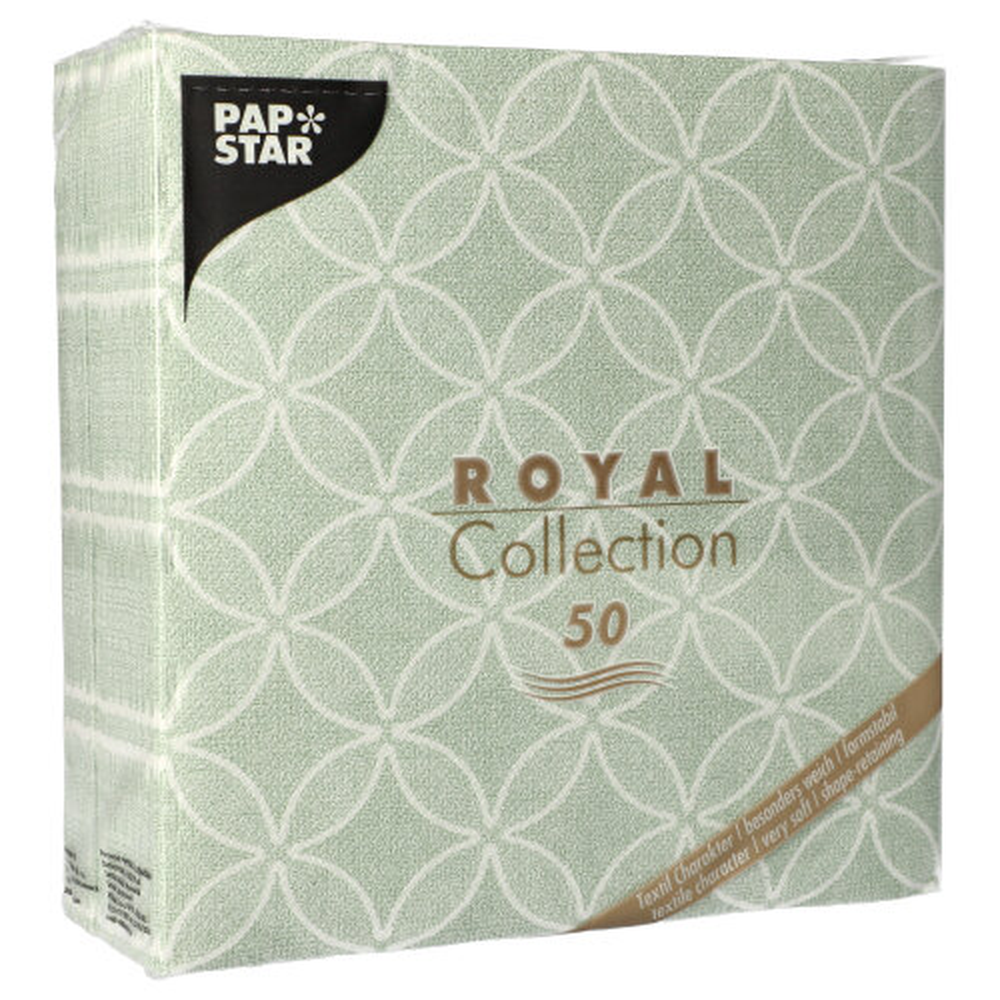 PAPSTAR Servietten ROYAL Collection 1/4-Falz 40 cm x 40 cm jadegrün Circl
