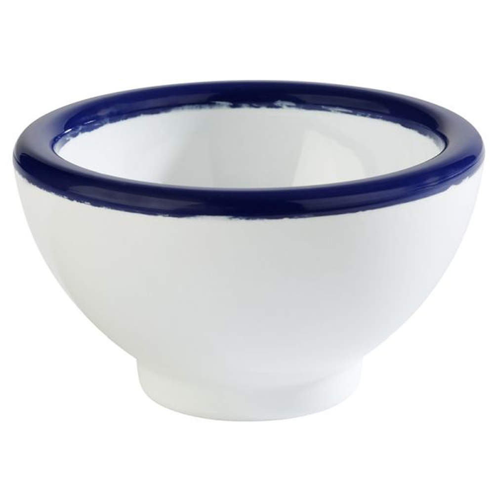 APS Schale -PURE- Ø 5,5 cm, H: 4 cm , Melamin, weiß, blauer Rand