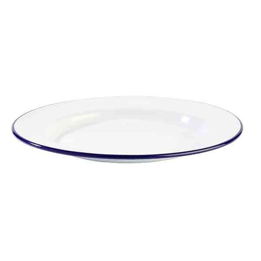 Assheuer Teller, flach -Enamelware- innen: weiß Ø 26 cm, H: 2 cm