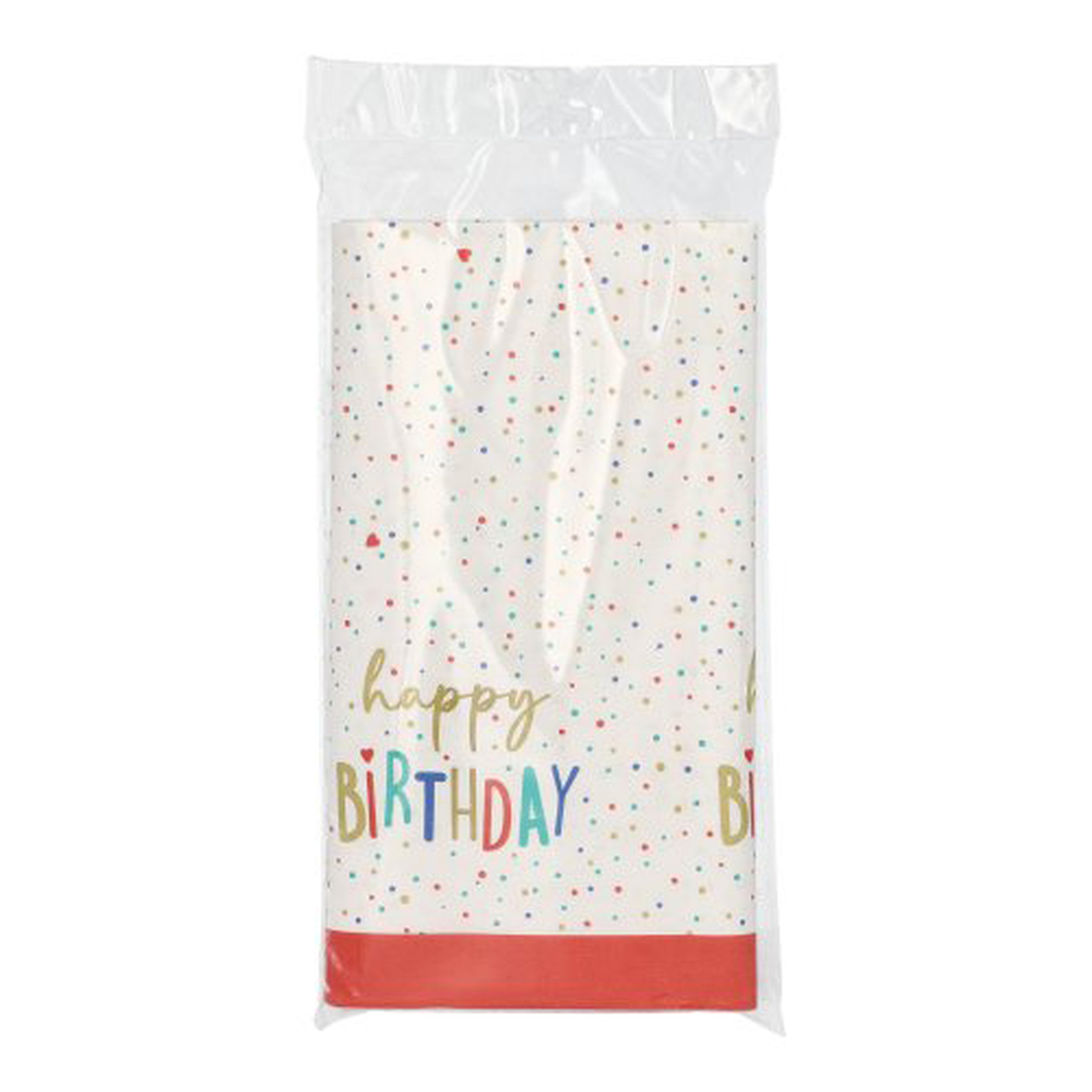 Papstar Tischdecke, Papier 120 cm x 180 cm "Happy Birthday"