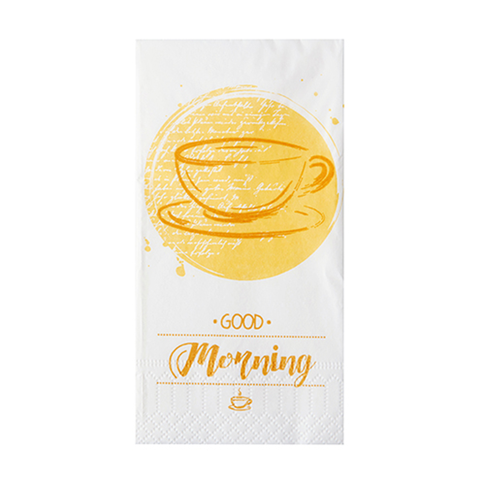 Papstar Servietten, 3-lagig 1/8-Falz 33 cm x 33 cm "Good Morning"