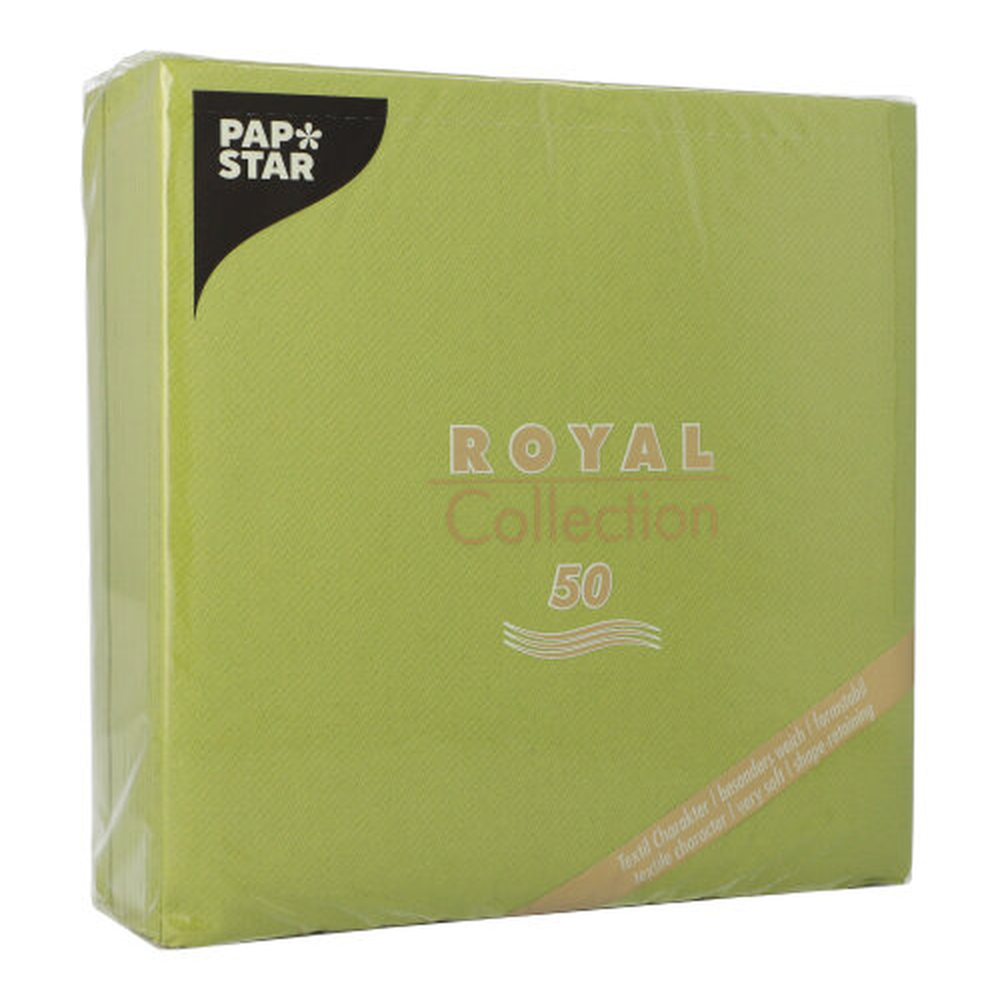 Papstar Servietten "ROYAL Collection" 1/4-Falz 40 cm x 40 cm olivgrün