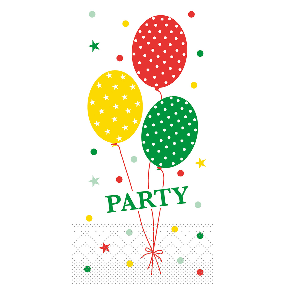 Mank Serviette Party Ballons rot-grün 33 x 33 cm 1/8 Falz
