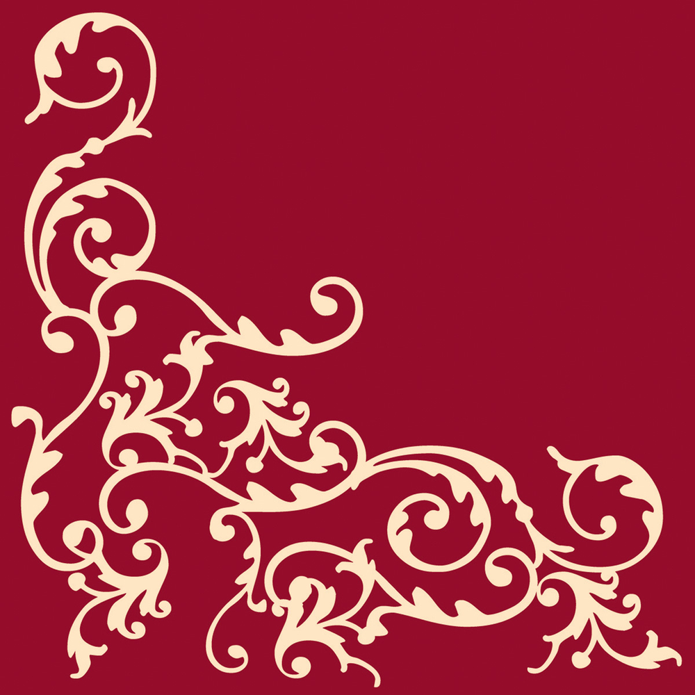 Mank Serviette Pomp bordeaux-creme 40 x 40 cm 1/4 Falz