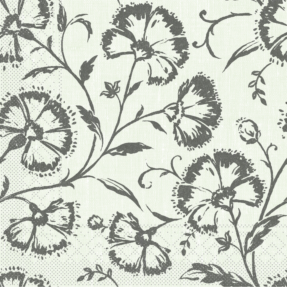 Mank Serviette Albi salbei-schwarz 33 x 33 cm 1/4 Falz