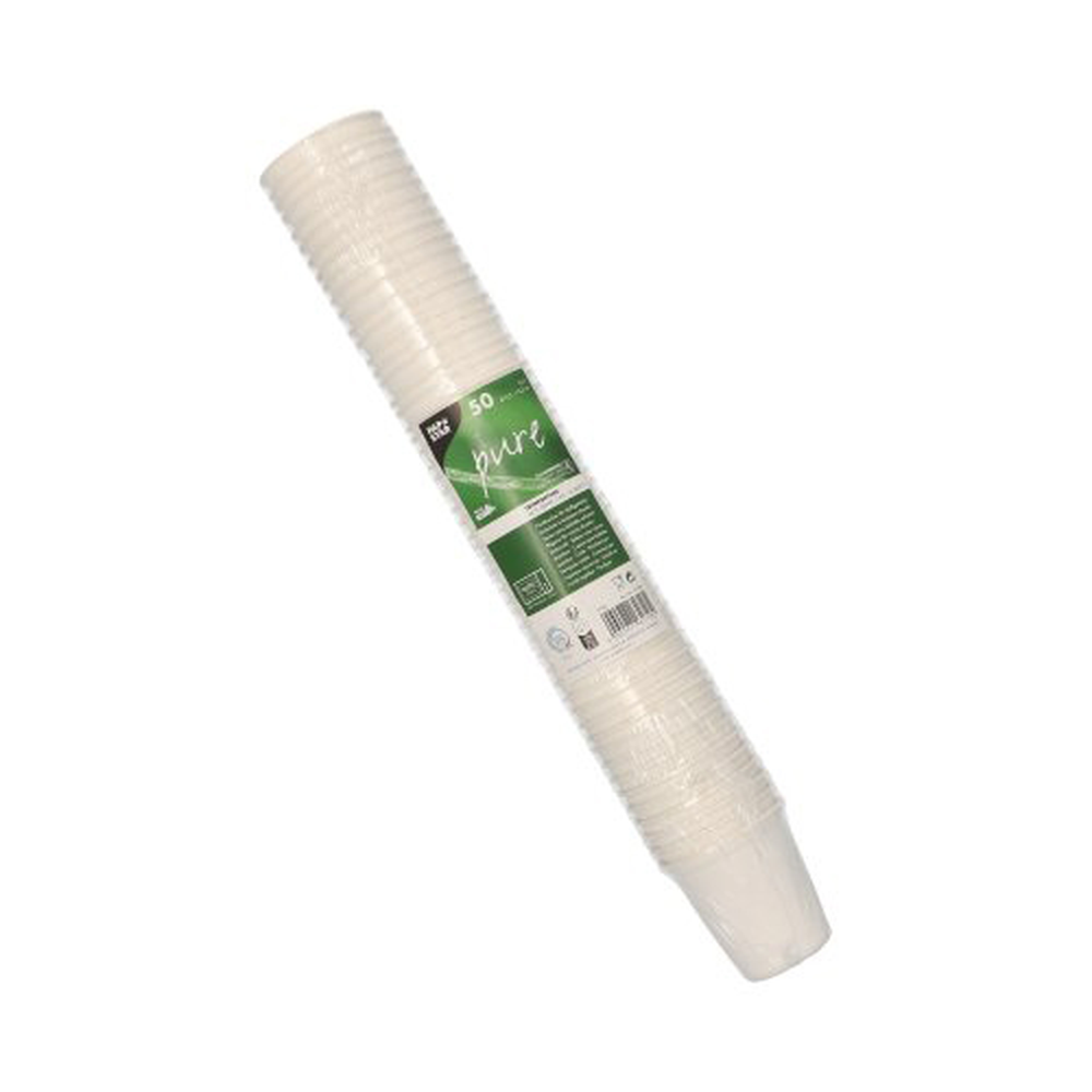 PAPSTAR Trinkbecher Zuckerrohr pure 0,1 l Ø 6,3 cm · 6,5 cm weiss für Heißg
