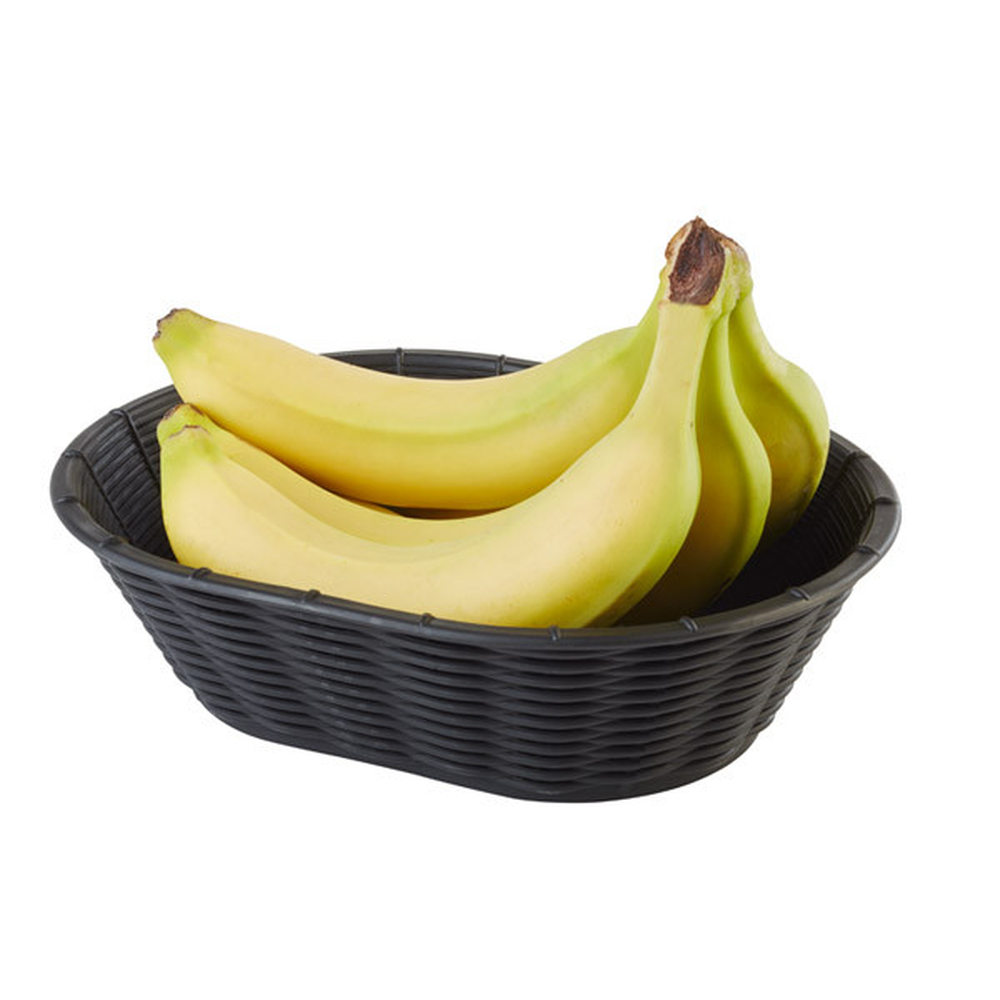APS Brot- und Obstkorb 23 x 17 cm, H: 6,5 cm, oval , Polypropylen, schwarz
