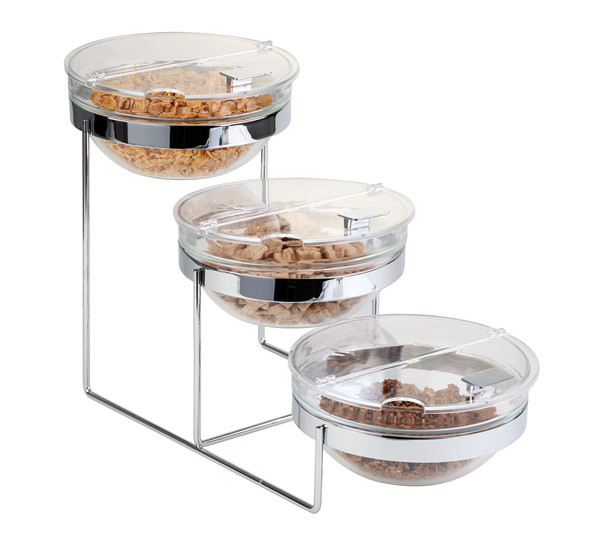APS Buffet-Gestell, 7-tlg. 61 x 24 cm, H: 35 cm , Metall verchromt, Glas, ABS