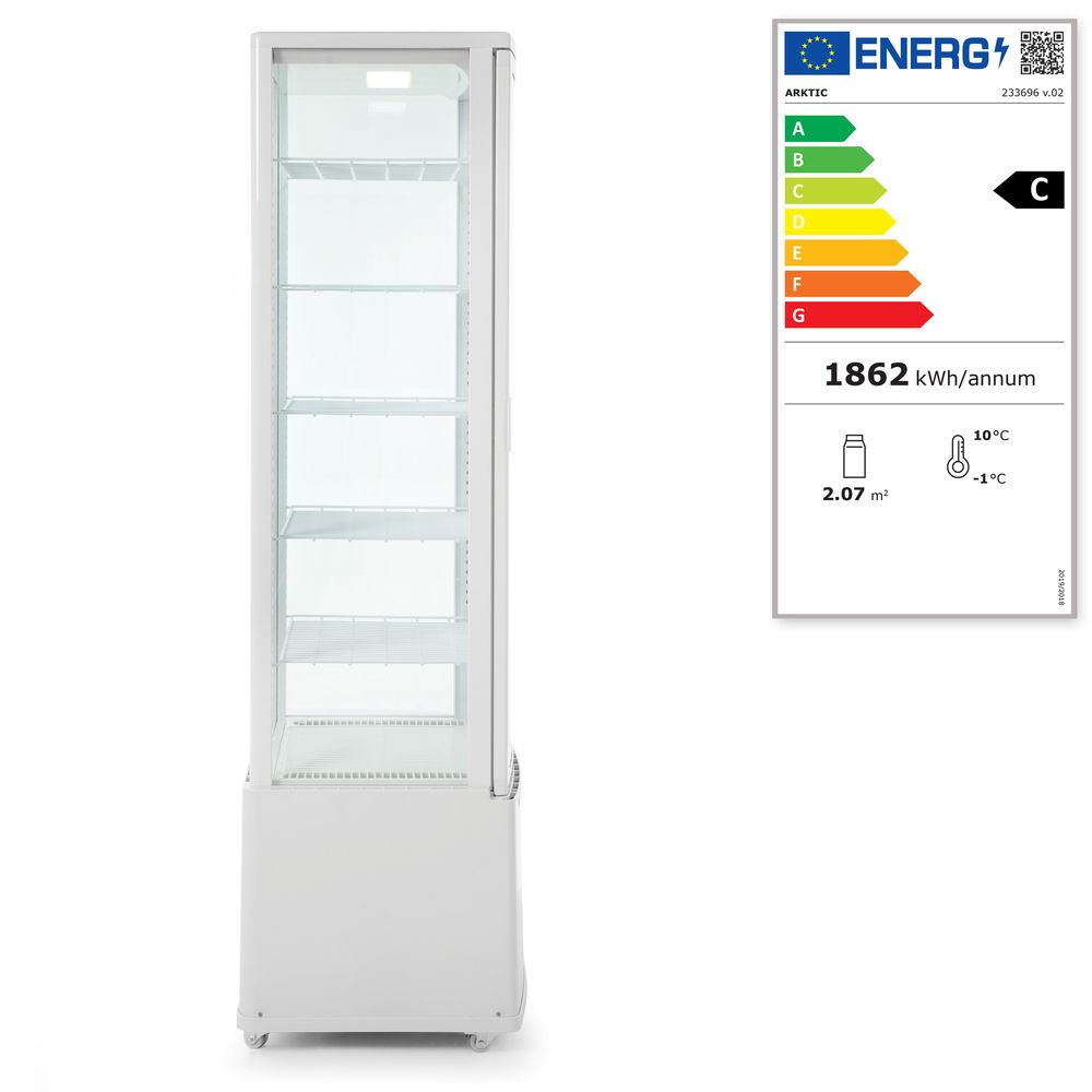 Hendi Kühlvitrine 270 Liter, Arktic, weiß, Weiß, 230V/290W, 550x520x(H)1870mm