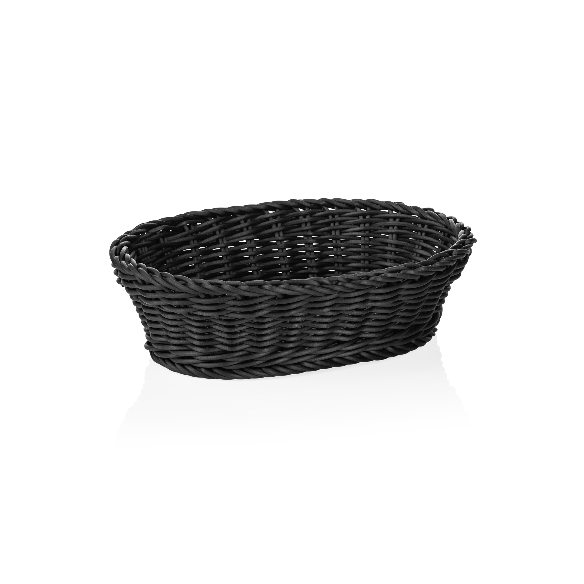 WAS Korb WEAVER PRO Tischkörbe, 25 x 19 x 6,5 cm, oval, schwarz, Polypropylen