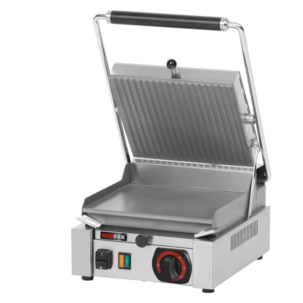 RM Gastro Kontaktgrill glatt elektrisch oben geriffelt Platte 26x24 230 V / REDF