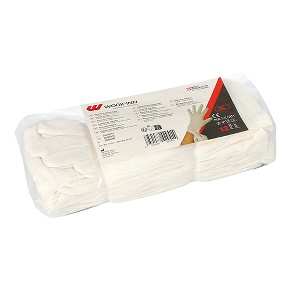 Papstar Paar "WORK-INN/-PS" Baumwollhandschuhe weiss Größe: XL