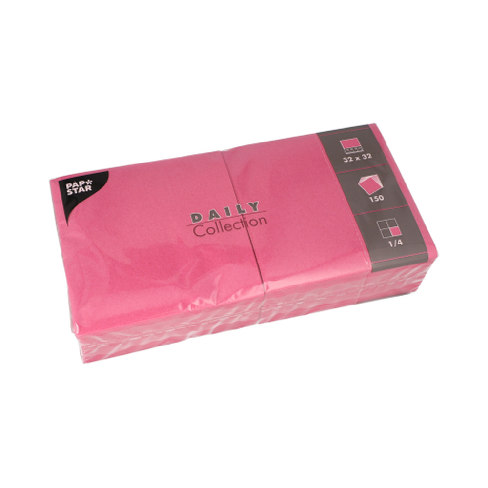 Papstar Servietten "DAILY Collection" 1/4-Falz 32 cm x 32 cm fuchsia