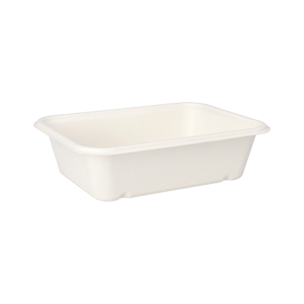Papstar Schalen, Zuckerrohr "pure" ungeteilt 5,6 cm x 15,3 cm x 20,3 cm weiss