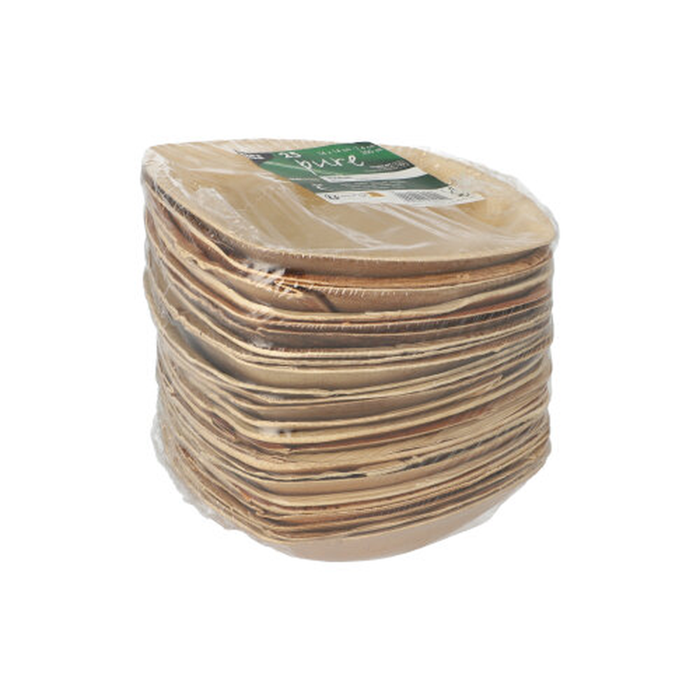 Papstar Schalen Palmblatt "pure" 200 ml 4 cm x 14 cm x 14 cm natur "QUADRATO"