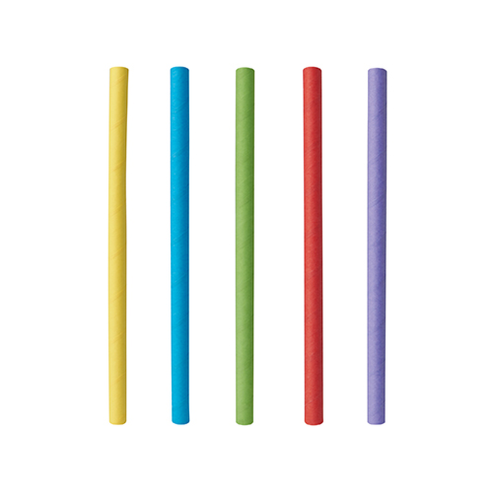 Papstar Cocktail Trinkhalme, Papier Ø 7 mm · 15 cm farbig sortiert
