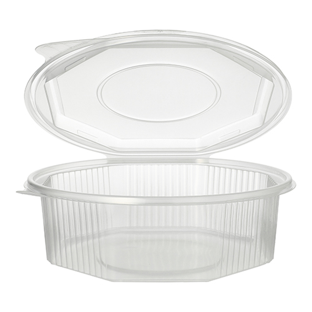 PAPSTAR Verpackungsbecher mit Klappdeckeln, PP 8-eckig 1,5 l 5,9 cm x 18 cm x