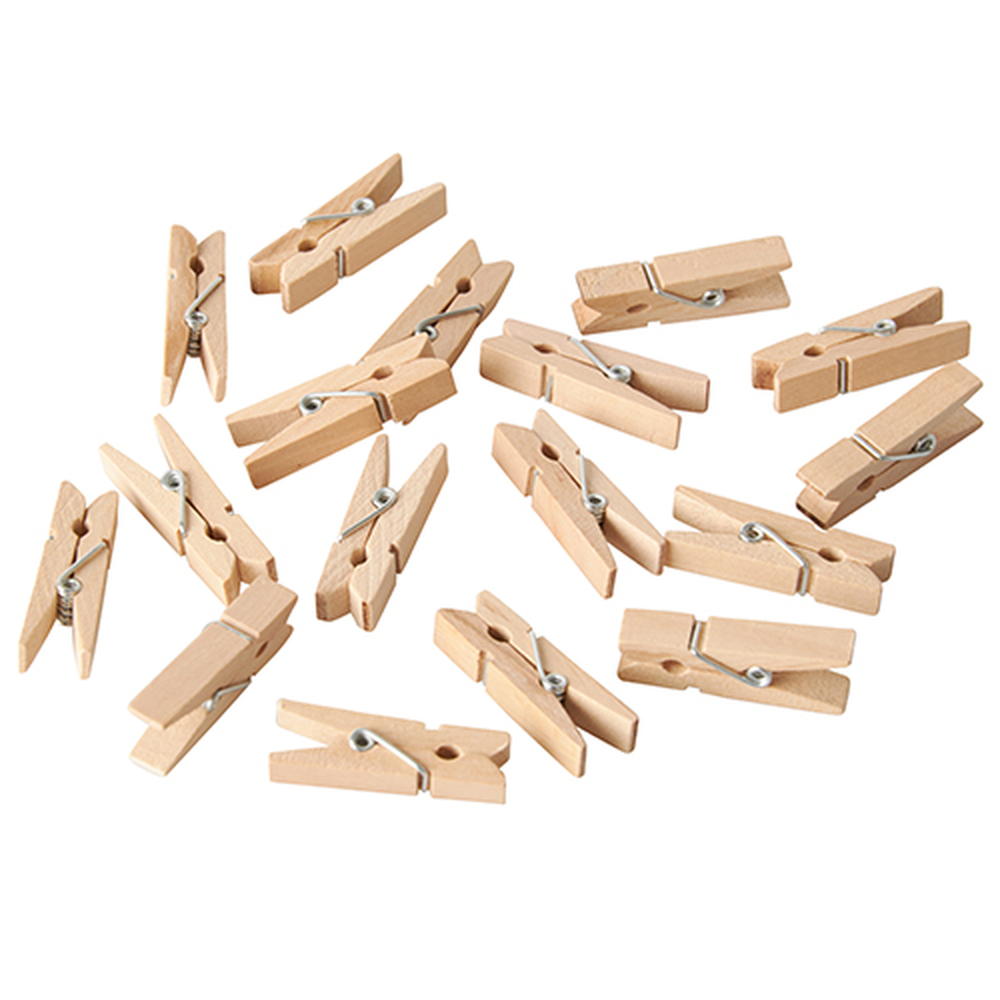 Papstar Mini-Klammern, Holz 3,5 cm