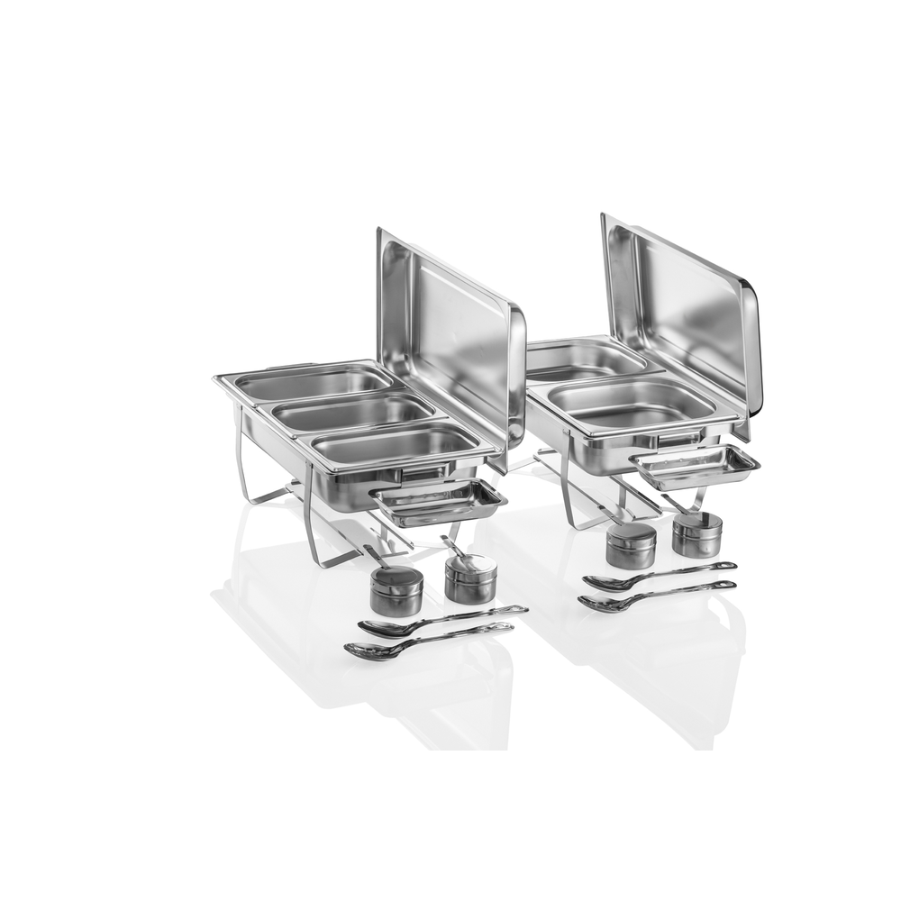 WAS Chafing Dish GN 1/1 Set, 59 x 34 x 49 cm, Set á 2 Stück, Chromnickelstahl