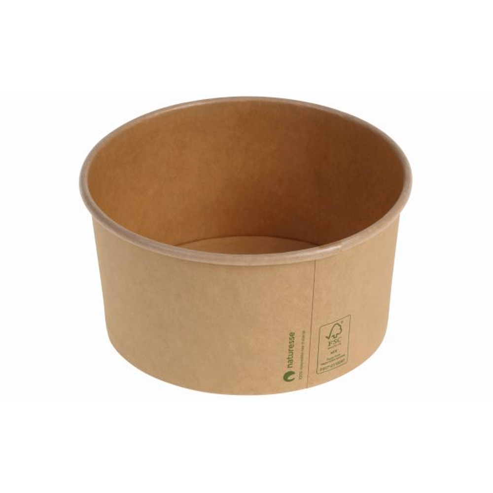 Pacovis Food Schale Kraft/PLA, 950ml, Ø150x78mm, naturesse