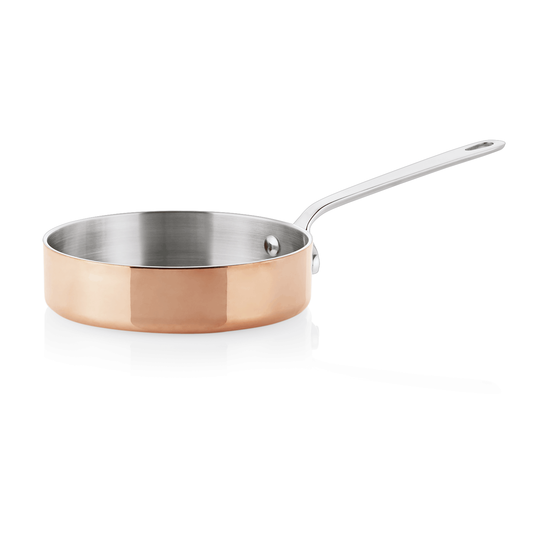 WAS Mini Servierpfanne MINI COPPER 3PLY, Ø 12 cm, 250 ml, Kupfer, Aluminium, Ede