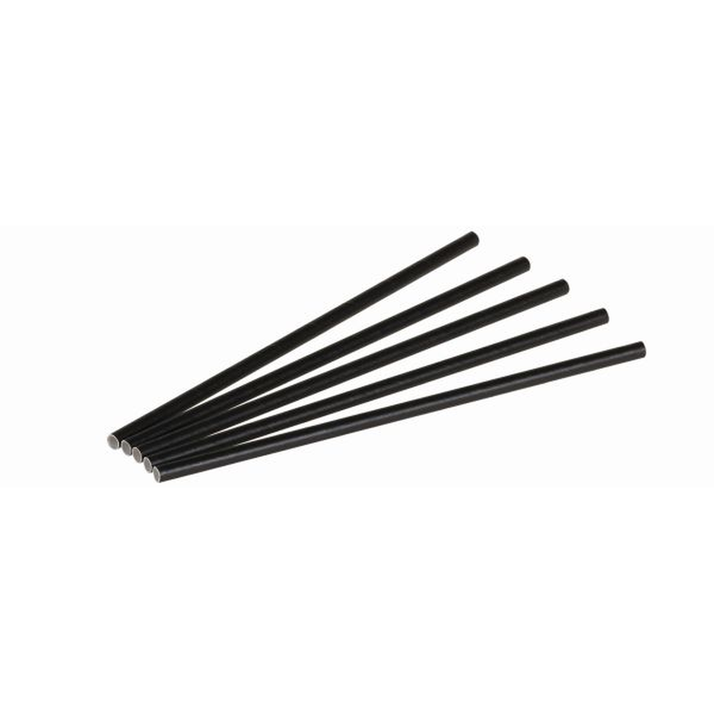 Pacovis Trinkhalm Papier 6x200mm, schwarz