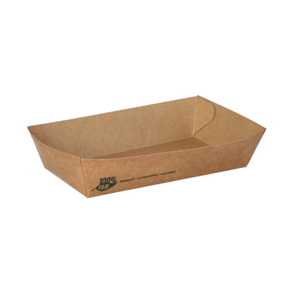 PAPSTAR Snacktrays, Pappe pure 3,8 cm x 8,5 cm x 15,5 cm braun 100% Fair