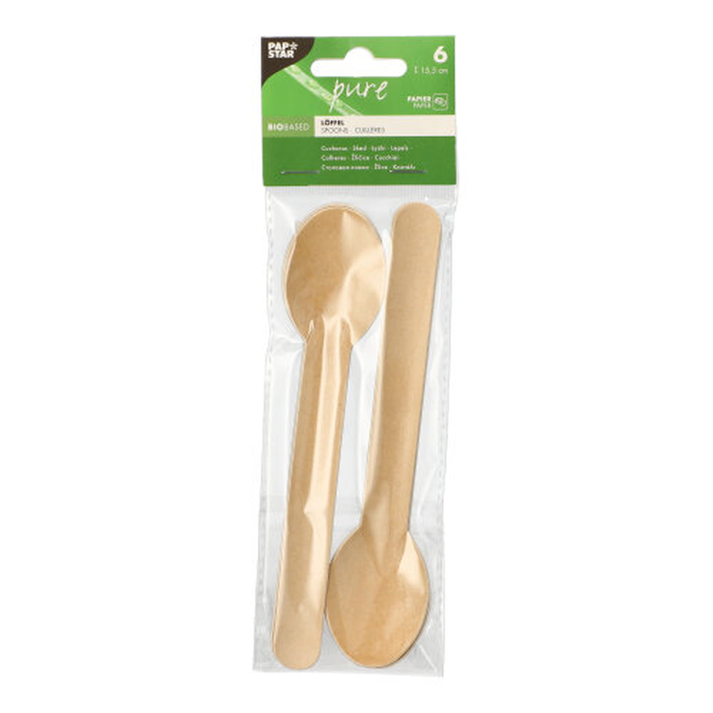 Papstar Löffel, Papier "pure" 15,5 cm natur